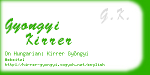 gyongyi kirrer business card