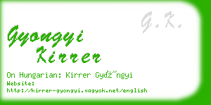 gyongyi kirrer business card